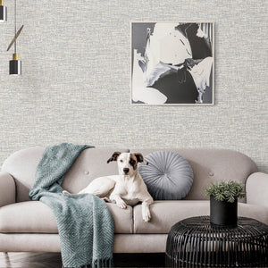Luxury Beige Abstract Fabric 3D Embossed Wallpaper, Coastal Non-Woven Wall Covering, 41.7"W x 614"H, Washable Removable for L