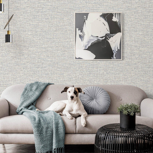 Luxury Beige Abstract Fabric 3D Embossed Wallpaper, Coastal Non-Woven Wall Covering, 41.7"W x 614"H, Washable Removable for L