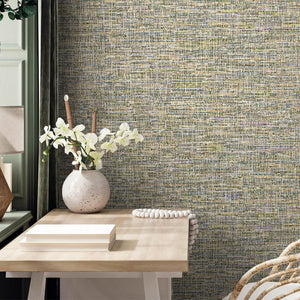 Luxury Blue Abstract Fabric 3D Embossed Wallpaper, Boho Non-Woven Wall Covering, 41.7"W x 614"H, Washable Removable for Livin