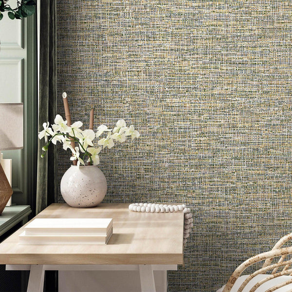 Luxury Blue Abstract Fabric 3D Embossed Wallpaper, Boho Non-Woven Wall Covering, 41.7"W x 614"H, Washable Removable for Livin