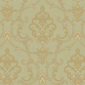 Luxury Gold Damask Textured 3D Embossed Wallpaper, Boho Non-Woven Wall Covering, 41.7"W x 398"H, Washable Removable for Livin