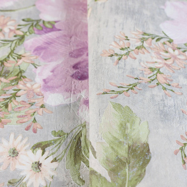 Luxury Purple Floral Textured Wallpaper, Traditional Non-Woven Wall Covering, 41.7"W x 398"H, Washable Removable for Living R