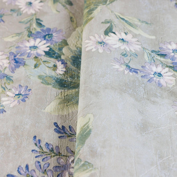 Luxury Blue Floral Textured Wallpaper, Farmhouse Non-Woven Wall Covering, 41.7"W x 398"H, Washable Removable for Living Room 