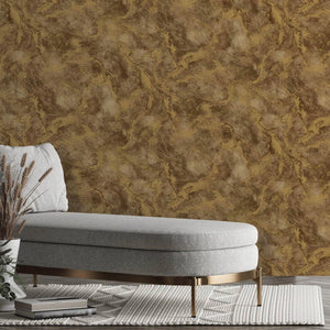 Luxury Brown Metallic Abstract Textured Wallpaper, Contemporary Non-Woven Wall Covering, 41.7"W x 398"H, Washable Removable f