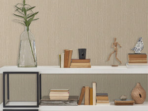 Luxury Beige Abstract Striped 3D Embossed Wallpaper, Country Non-Woven Wall Covering, 41.7"W x 614"H, Washable Removable for 