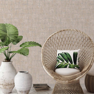 Luxury Beige Abstract Geometric 3D Embossed Wallpaper, Contemporary Non-Woven Wall Covering, 41.7"W x 398"H, Washable Removab