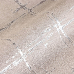 Luxury Beige Abstract Geometric 3D Embossed Wallpaper, Contemporary Non-Woven Wall Covering, 41.7"W x 398"H, Washable Removab