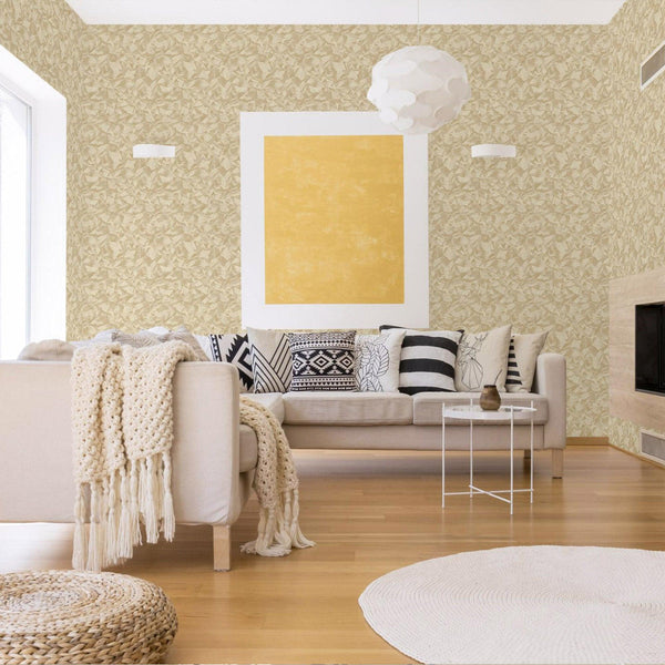 Luxury Beige Abstract Wallpaper, Premium Non-Woven Wall Covering, 41.7"W x 398"H, Washable Removable for Living Room Bedroom 
