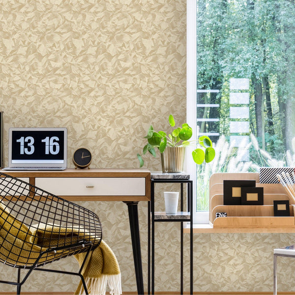 Luxury Beige Abstract Wallpaper, Premium Non-Woven Wall Covering, 41.7"W x 398"H, Washable Removable for Living Room Bedroom 