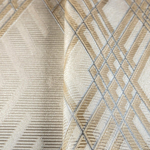 Luxury Beige Argyle Geometric 3D Embossed Wallpaper, Country Non-Woven Wall Covering, 41.7"W x 398"H, Washable Removable for 