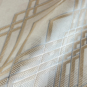 Luxury Beige Argyle Geometric 3D Embossed Wallpaper, Country Non-Woven Wall Covering, 41.7"W x 398"H, Washable Removable for 