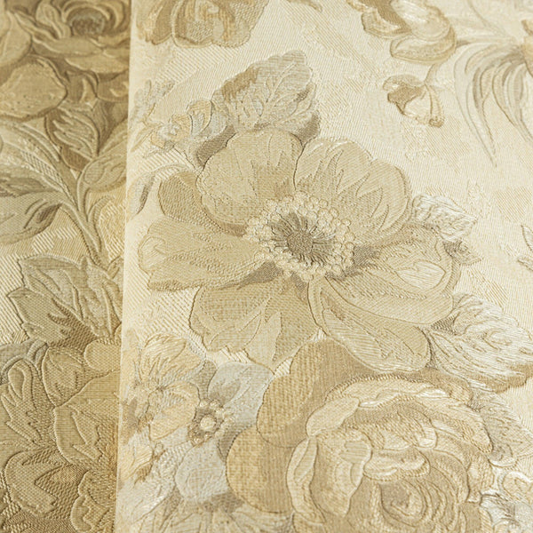 Luxury Beige Floral Embossed 3D Embossed Wallpaper, Premium Non-Woven Wall Covering, 41.7"W x 614"H, Washable Removable for L
