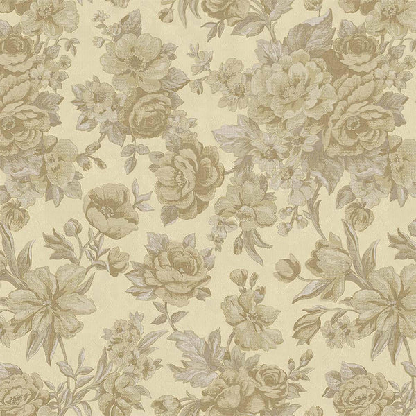 Luxury Beige Floral Embossed 3D Embossed Wallpaper, Premium Non-Woven Wall Covering, 41.7"W x 614"H, Washable Removable for L