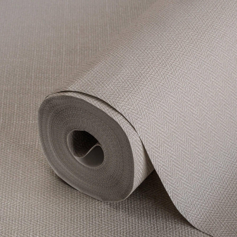 Luxury Beige Chevron Fabric Textured Wallpaper, Coastal Non-Woven Wall Covering, 41.7"W x 614"H, Washable Removable for Livin