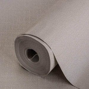 Luxury Beige Chevron Fabric Textured Wallpaper, Coastal Non-Woven Wall Covering, 41.7"W x 614"H, Washable Removable for Livin