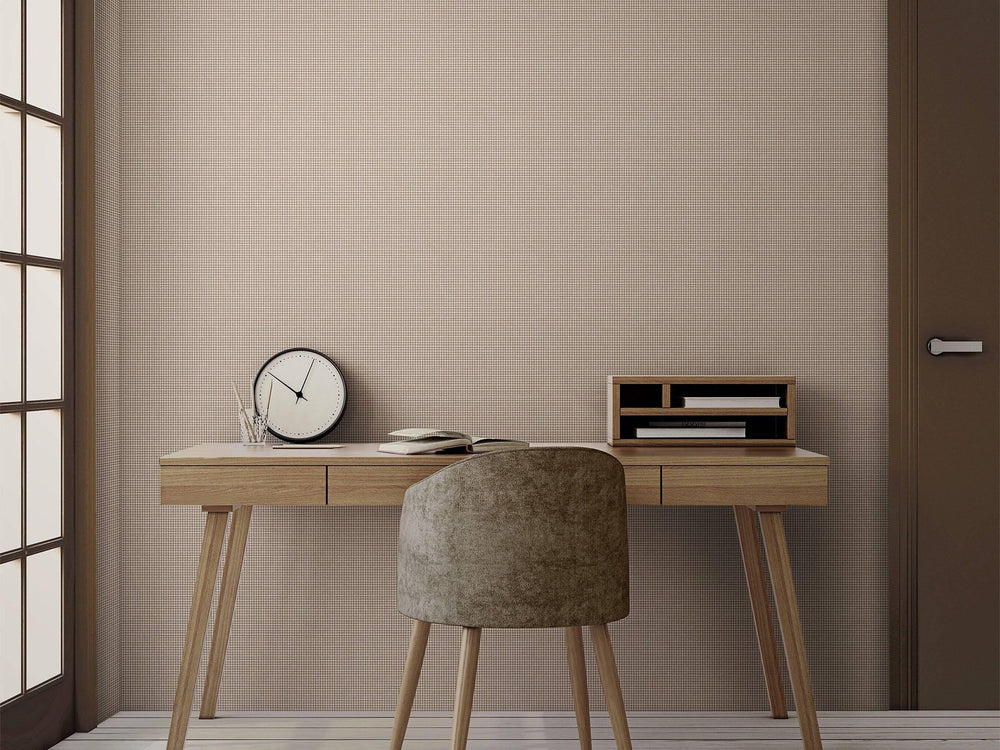 Luxury Beige Houndstooth Textured Wallpaper, Farmhouse Non-Woven Wall Covering, 41.7"W x 614"H, Washable Removable for Living
