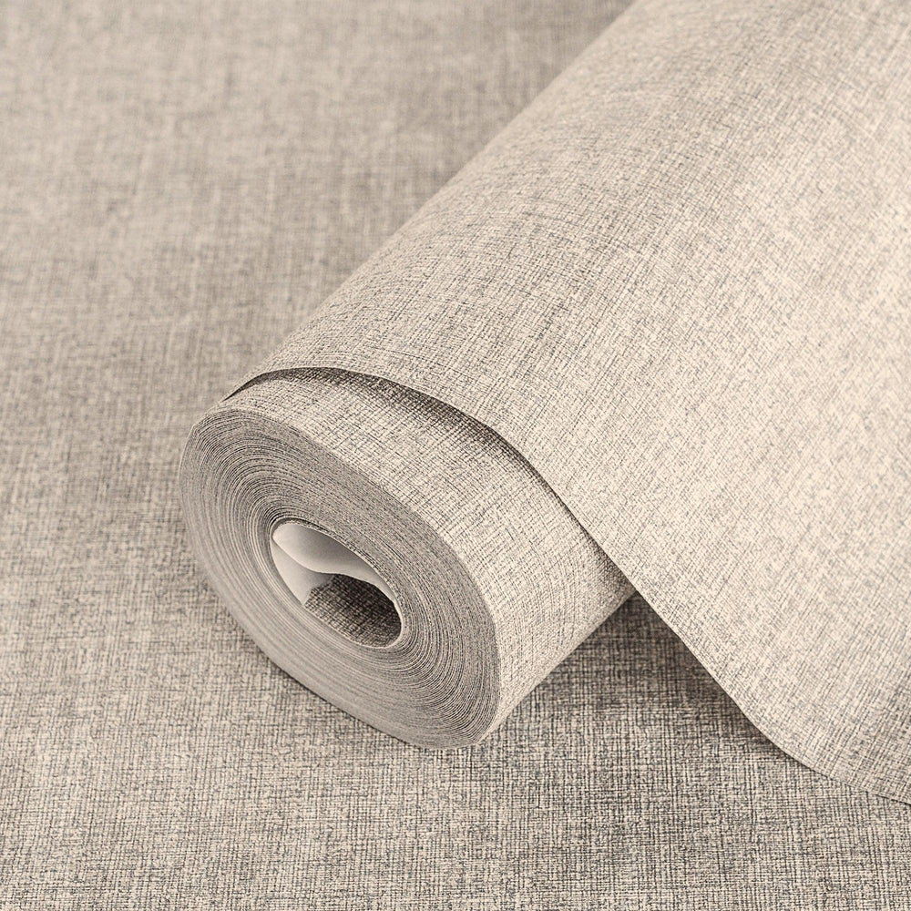 Luxury Beige Fabric Textured Wallpaper, Modern Non-Woven Wall Covering, 41.7"W x 614"H, Washable Removable for Living Room Be