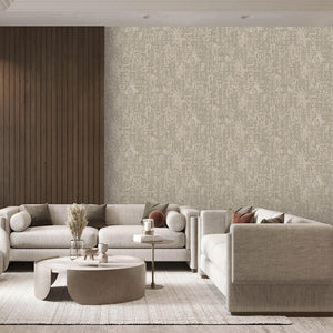 Luxury Beige Distressed Embossed 3D Embossed Wallpaper, Contemporary Non-Woven Wall Covering, 41.7"W x 614"H, Washable Remova