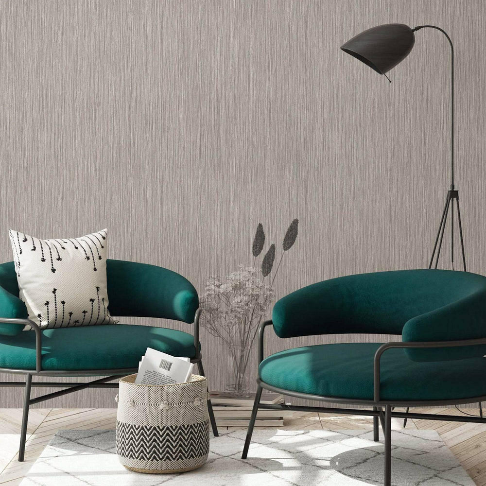 Luxury Beige Striped Stripe Textured Wallpaper, Elegant Non-Woven Wall Covering, 41.7"W x 614"H, Washable Removable for Livin