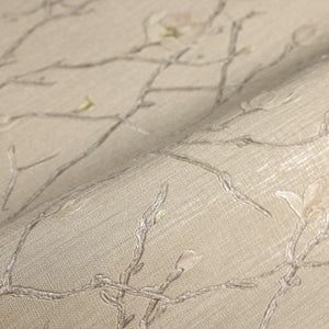 Luxury Beige Floral Chinoiserie Wallpaper, Premium Non-Woven Wall Covering, 41.7"W x 398"H, Washable Removable for Living Roo