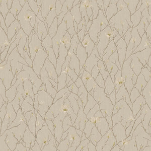 Luxury Beige Floral Chinoiserie Wallpaper, Premium Non-Woven Wall Covering, 41.7"W x 398"H, Washable Removable for Living Roo