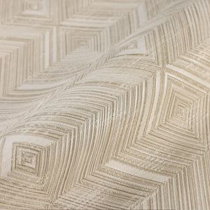 Luxury Beige Geometric Textured Wallpaper, Glam Non-Woven Wall Covering, 41.7"W x 614"H, Washable Removable for Living Room B