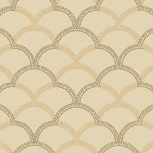 Luxury Beige Geometric Textured 3D Embossed Wallpaper, Traditional Non-Woven Wall Covering, 41.7"W x 398"H, Washable Removabl