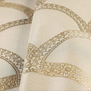 Luxury Beige Geometric Textured 3D Embossed Wallpaper, Traditional Non-Woven Wall Covering, 41.7"W x 398"H, Washable Removabl