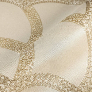 Luxury Beige Geometric Textured 3D Embossed Wallpaper, Traditional Non-Woven Wall Covering, 41.7"W x 398"H, Washable Removabl