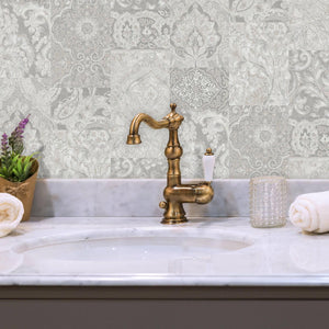 Luxury Beige Damask Textured 3D Embossed Wallpaper, Rustic Non-Woven Wall Covering, 41.7"W x 614"H, Washable Removable for Li