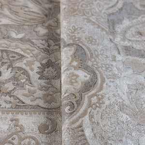 Luxury Beige Damask Textured 3D Embossed Wallpaper, Rustic Non-Woven Wall Covering, 41.7"W x 614"H, Washable Removable for Li