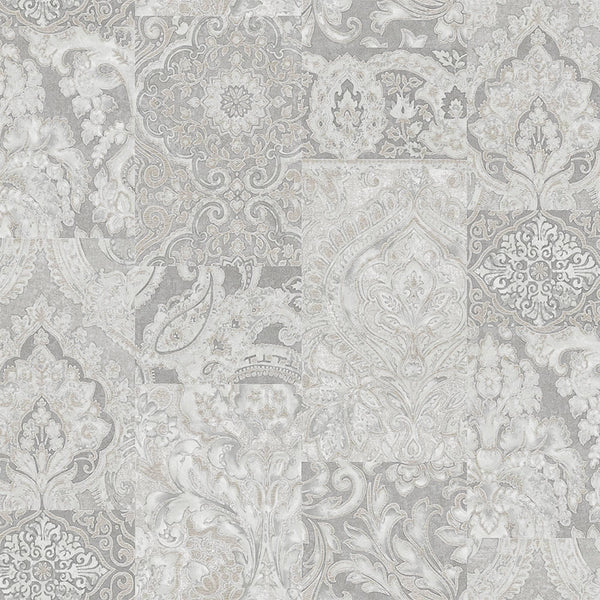 Luxury Beige Damask Textured 3D Embossed Wallpaper, Rustic Non-Woven Wall Covering, 41.7"W x 614"H, Washable Removable for Li