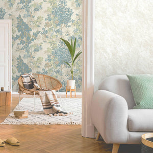 Luxury Beige Floral Leaves 3D Embossed Wallpaper, Country Non-Woven Wall Covering, 41.7"W x 614"H, Washable Removable for Liv