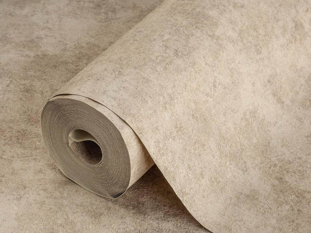 Luxury Beige Distressed Metallic 3D Embossed Wallpaper, Rustic Non-Woven Wall Covering, 41.7"W x 614"H, Washable Removable fo