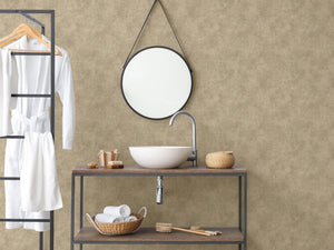 Luxury Beige Distressed Metallic 3D Embossed Wallpaper, Rustic Non-Woven Wall Covering, 41.7"W x 614"H, Washable Removable fo