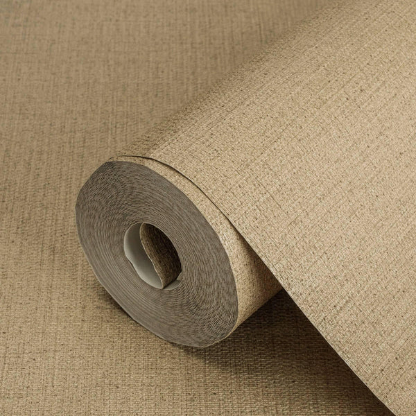 Luxury Beige Textured Wallpaper, Farmhouse Non-Woven Wall Covering, 41.7"W x 614"H, Washable Removable for Living Room Bedroo