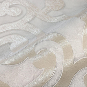 Luxury Beige Trellis Damask Wallpaper, Premium Non-Woven Wall Covering, 41.7"W x 398"H, Washable Removable for Living Room Be