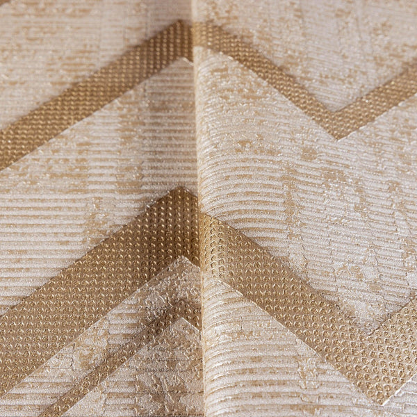 Luxury Beige Chevron Textured 3D Embossed Wallpaper, Glam Non-Woven Wall Covering, 41.7"W x 398"H, Washable Removable for Liv