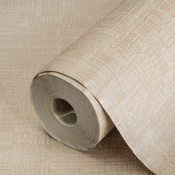 Luxury Beige Abstract Geometric 3D Embossed Wallpaper, Modern Non-Woven Wall Covering, 41.7"W x 614"H, Washable Removable for