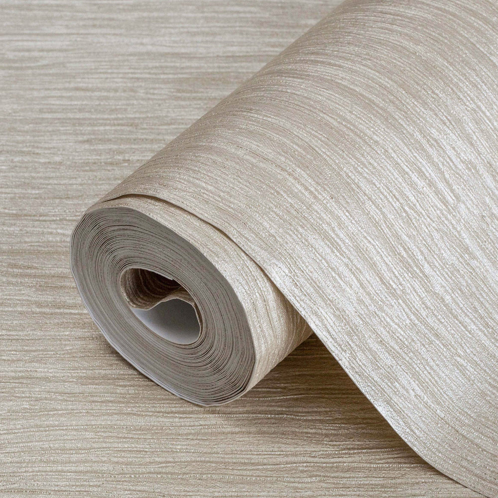 Luxury Beige Striped Stripe 3D Embossed Wallpaper, Traditional Non-Woven Wall Covering, 41.7"W x 398"H, Washable Removable fo