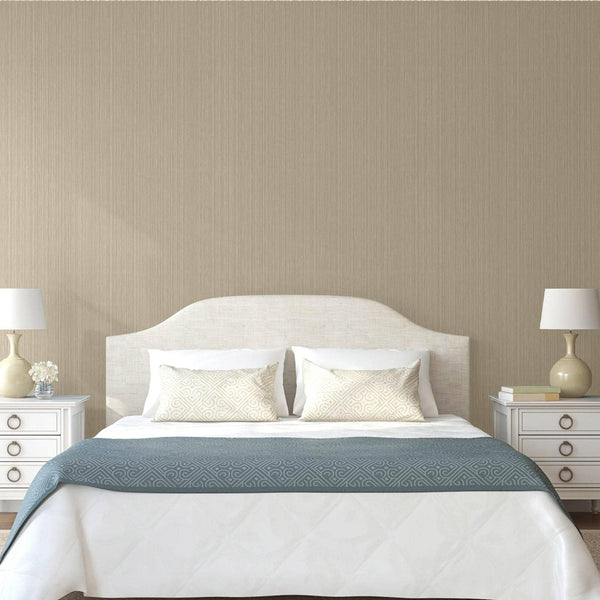 Luxury Beige Striped Stripe Textured Wallpaper, Modern Non-Woven Wall Covering, 41.7"W x 614"H, Washable Removable for Living