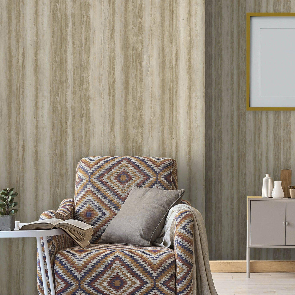 Luxury Beige Embossed Tree 3D Embossed Wallpaper, Lodge Non-Woven Wall Covering, 41.7"W x 398"H, Washable Removable for Livin