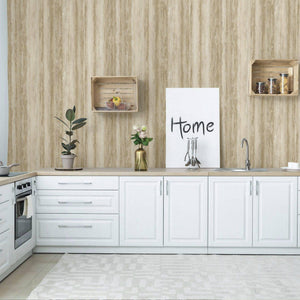Luxury Beige Embossed Tree 3D Embossed Wallpaper, Lodge Non-Woven Wall Covering, 41.7"W x 398"H, Washable Removable for Livin