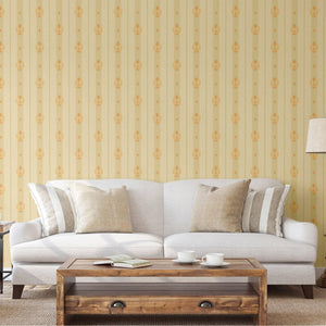 Luxury Beige Damask Striped Wallpaper, Victorian Non-Woven Wall Covering, 41.7"W x 398"H, Washable Removable for Living Room 