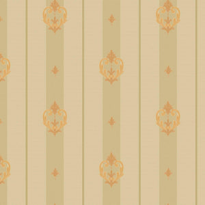 Luxury Beige Damask Striped Wallpaper, Victorian Non-Woven Wall Covering, 41.7"W x 398"H, Washable Removable for Living Room 