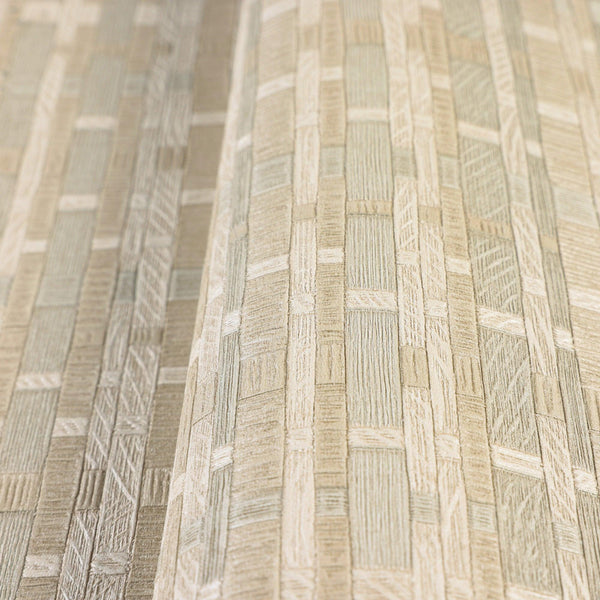 Luxury Beige Striped Stripe 3D Embossed Wallpaper, Premium Non-Woven Wall Covering, 41.7"W x 614"H, Washable Removable for Li