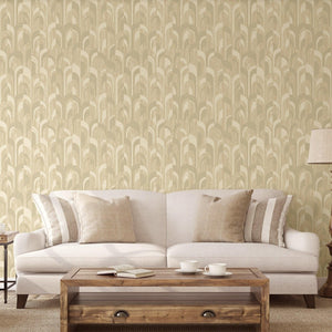 Luxury Beige Geometric Embossed 3D Embossed Wallpaper, Modern Non-Woven Wall Covering, 41.7"W x 398"H, Washable Removable for