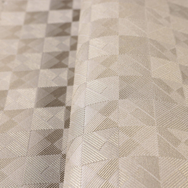 Luxury Beige Checkered Geometric 3D Embossed Wallpaper, Contemporary Non-Woven Wall Covering, 41.7"W x 614"H, Washable Remova
