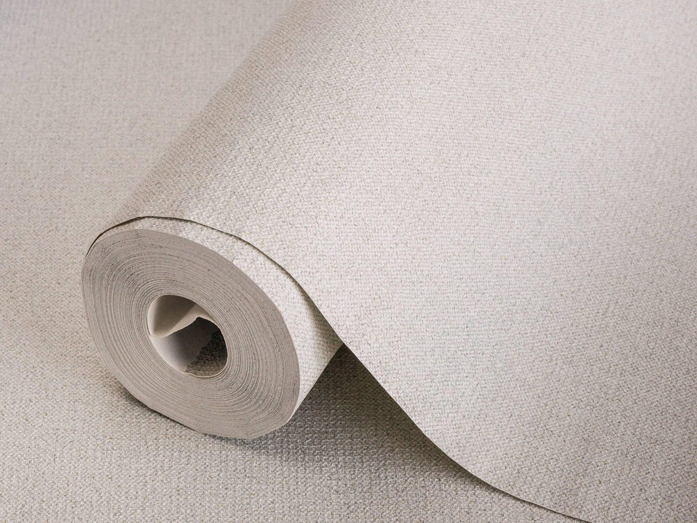 Luxury Beige Fabric Textured Wallpaper, Boho Non-Woven Wall Covering, 41.7"W x 614"H, Washable Removable for Living Room Bedr
