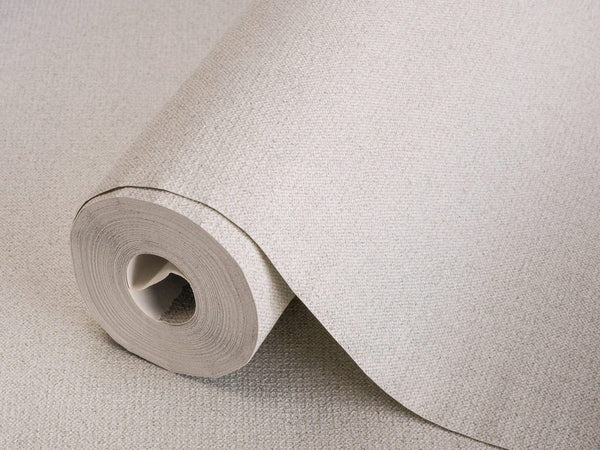 Luxury Beige Fabric Textured Wallpaper, Boho Non-Woven Wall Covering, 41.7"W x 614"H, Washable Removable for Living Room Bedr
